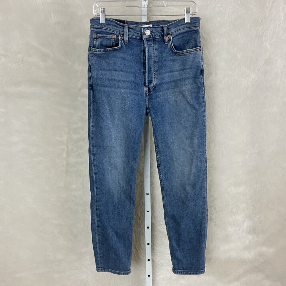 Re/Done Blue 90s High Rise Ankle Crop Denim Jeans 29